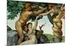 The Sistine Chapel; Ceiling Frescos after Restoration, Original Sin-Michelangelo Buonarroti-Mounted Giclee Print
