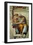 The Sistine Chapel; Ceiling Frescos after Restoration, the Creation of Adam-Michelangelo Buonarroti-Framed Giclee Print