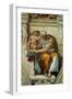 The Sistine Chapel; Ceiling Frescos after Restoration, the Creation of Adam-Michelangelo Buonarroti-Framed Giclee Print