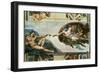 The Sistine Chapel; Ceiling Frescos after Restoration, the Creation of Adam-Michelangelo Buonarroti-Framed Giclee Print