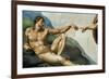 The Sistine Chapel; Ceiling Frescos after Restoration, the Creation of Adam-Michelangelo Buonarroti-Framed Giclee Print