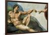 The Sistine Chapel; Ceiling Frescos after Restoration, the Creation of Adam-Michelangelo Buonarroti-Framed Giclee Print