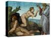 The Sistine Chapel; Ceiling Frescos after Restoration, the Creation of Eve-Michelangelo Buonarroti-Stretched Canvas