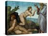 The Sistine Chapel; Ceiling Frescos after Restoration, the Creation of Eve-Michelangelo Buonarroti-Stretched Canvas