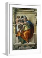 The Sistine Chapel; Ceiling Frescos after Restoration, the Delphic Sibyl-Michelangelo Buonarroti-Framed Giclee Print