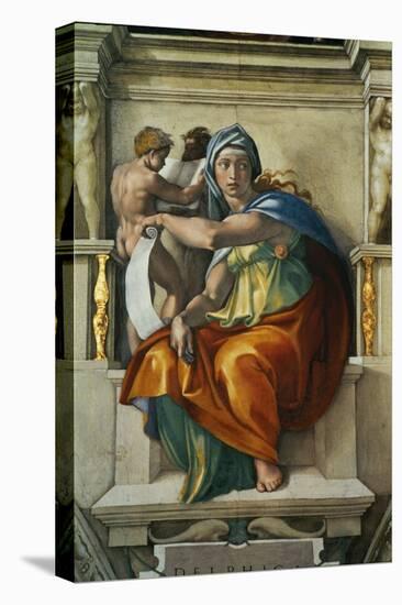 The Sistine Chapel; Ceiling Frescos after Restoration, the Delphic Sibyl-Michelangelo Buonarroti-Stretched Canvas