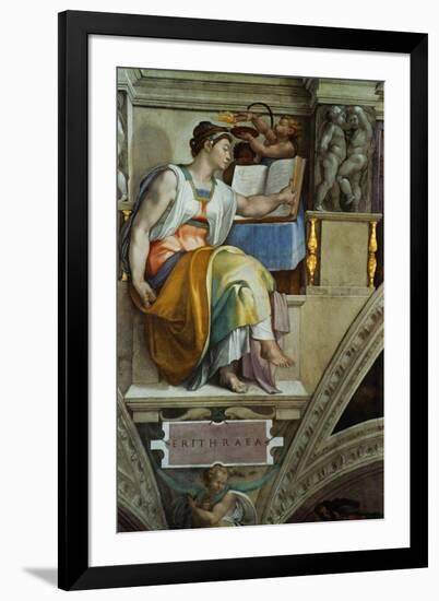 The Sistine Chapel; Ceiling Frescos after Restoration, the Erithrean Sibyl-Michelangelo Buonarroti-Framed Giclee Print