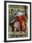 The Sistine Chapel; Ceiling Frescos after Restoration, the Prophet Ezekiel-Michelangelo Buonarroti-Framed Premium Giclee Print