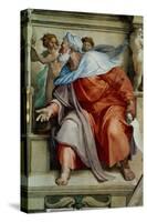 The Sistine Chapel; Ceiling Frescos after Restoration, the Prophet Ezekiel-Michelangelo Buonarroti-Stretched Canvas
