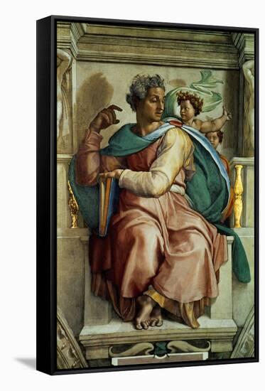 The Sistine Chapel; Ceiling Frescos after Restoration, the Prophet Isaiah-Michelangelo Buonarroti-Framed Stretched Canvas