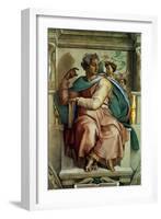 The Sistine Chapel; Ceiling Frescos after Restoration, the Prophet Isaiah-Michelangelo Buonarroti-Framed Giclee Print