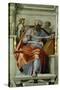 The Sistine Chapel; Ceiling Frescos after Restoration, the Prophet Joel-Michelangelo Buonarroti-Stretched Canvas