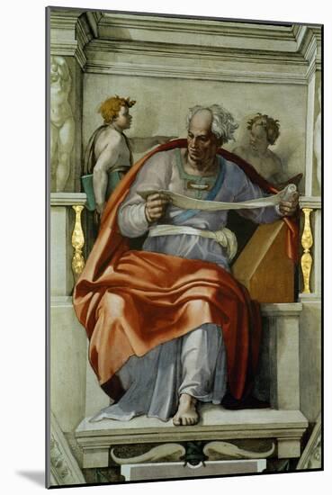 The Sistine Chapel; Ceiling Frescos after Restoration, the Prophet Joel-Michelangelo Buonarroti-Mounted Giclee Print