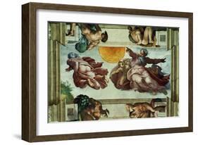 The Sistine Chapel; Ceiling Frescos after Restoration-Michelangelo Buonarroti-Framed Giclee Print