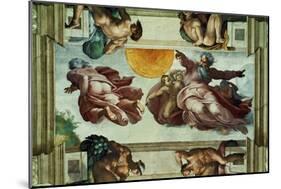 The Sistine Chapel; Ceiling Frescos after Restoration-Michelangelo Buonarroti-Mounted Giclee Print