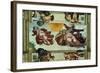 The Sistine Chapel; Ceiling Frescos after Restoration-Michelangelo Buonarroti-Framed Giclee Print