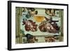 The Sistine Chapel; Ceiling Frescos after Restoration-Michelangelo Buonarroti-Framed Giclee Print