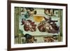 The Sistine Chapel; Ceiling Frescos after Restoration-Michelangelo Buonarroti-Framed Giclee Print