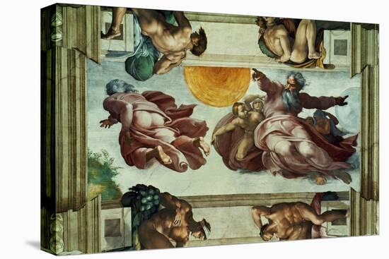 The Sistine Chapel; Ceiling Frescos after Restoration-Michelangelo Buonarroti-Stretched Canvas