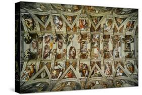 The Sistine Chapel; Ceiling Frescos after Restoration-Michelangelo Buonarroti-Stretched Canvas