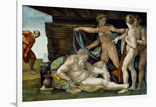 The Sistine Chapel; Ceiling Frescos after Restoration-Michelangelo Buonarroti-Framed Giclee Print