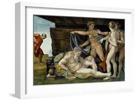 The Sistine Chapel; Ceiling Frescos after Restoration-Michelangelo Buonarroti-Framed Giclee Print