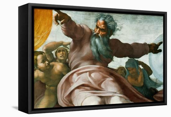 The Sistine Chapel; Ceiling Frescos after Restoration-Michelangelo Buonarroti-Framed Stretched Canvas