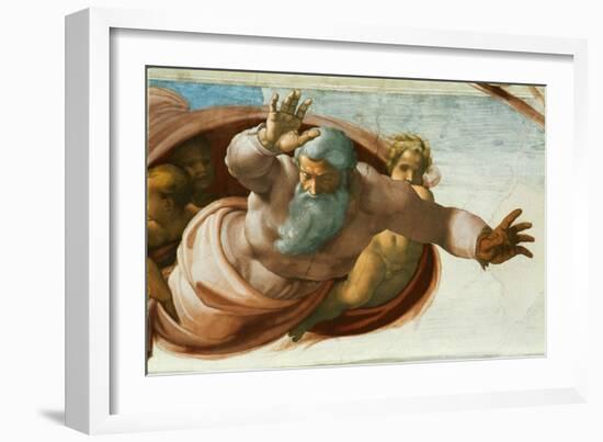 The Sistine Chapel; Ceiling Frescos after Restoration-Michelangelo Buonarroti-Framed Giclee Print