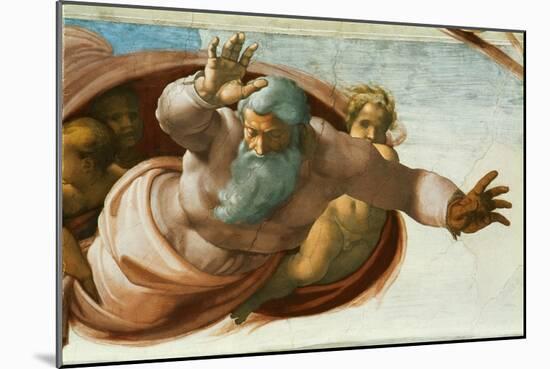 The Sistine Chapel; Ceiling Frescos after Restoration-Michelangelo Buonarroti-Mounted Giclee Print