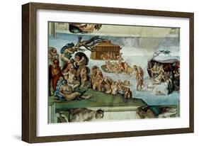 The Sistine Chapel; Ceiling Frescos after Restoration-Michelangelo Buonarroti-Framed Giclee Print