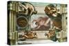 The Sistine Chapel; Ceiling Frescos after Restoration-Michelangelo Buonarroti-Stretched Canvas