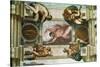 The Sistine Chapel; Ceiling Frescos after Restoration-Michelangelo Buonarroti-Stretched Canvas
