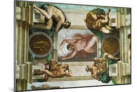 The Sistine Chapel; Ceiling Frescos after Restoration-Michelangelo Buonarroti-Mounted Giclee Print