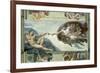 The Sistine Chapel: Creation of Adam, 1510-Michelangelo Buonarroti-Framed Giclee Print