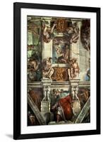 The Sistine Chapel: Creation of Eve, the Prophet Ezekiel-Michelangelo Buonarroti-Framed Premium Giclee Print