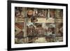 The Sistine Chapel: Noah's Drunkenness; the Flood-Michelangelo Buonarroti-Framed Giclee Print