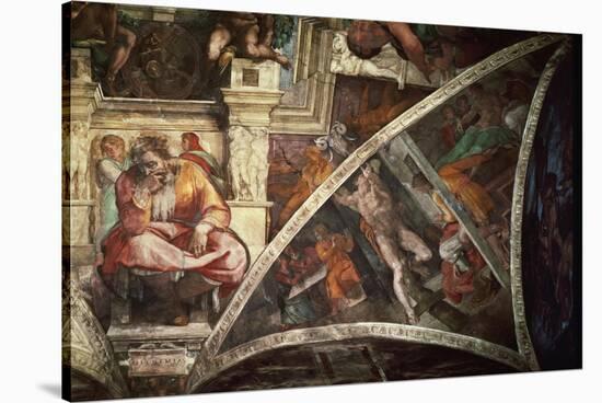 The Sistine Chapel: The Prophet Jeremiah; The Punishment of Aman, Book Esther-Michelangelo Buonarroti-Stretched Canvas