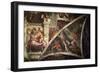 The Sistine Chapel: The Prophet Jeremiah; The Punishment of Aman, Book Esther-Michelangelo Buonarroti-Framed Giclee Print