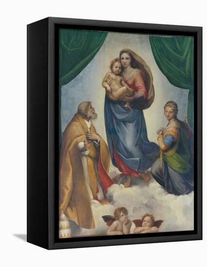 The Sistine Madonna, about 1513-Raphael-Framed Stretched Canvas