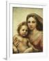 The Sistine Madonna, Madonna and Child with Pope Sixtus II and Saint Barbara, C. 1512-Raphael-Framed Giclee Print