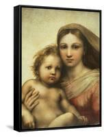 The Sistine Madonna, Madonna and Child with Pope Sixtus II and Saint Barbara, C. 1512-Raphael-Framed Stretched Canvas