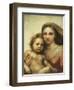 The Sistine Madonna, Madonna and Child with Pope Sixtus II and Saint Barbara, C. 1512-Raphael-Framed Giclee Print