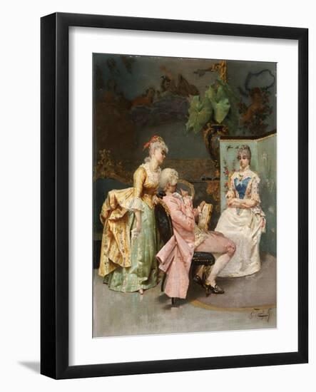 The Sitting, 1887-Giulio Rosati-Framed Giclee Print