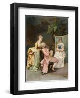 The Sitting, 1887-Giulio Rosati-Framed Giclee Print