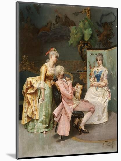 The Sitting, 1887-Giulio Rosati-Mounted Giclee Print