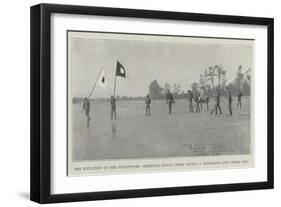 The Situation in the Philippines, American Signal Corps Laying a Telegraph Line under Fire-null-Framed Giclee Print