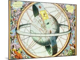 The Situation of the Earth in the Heavens-Andreas Cellarius-Mounted Giclee Print