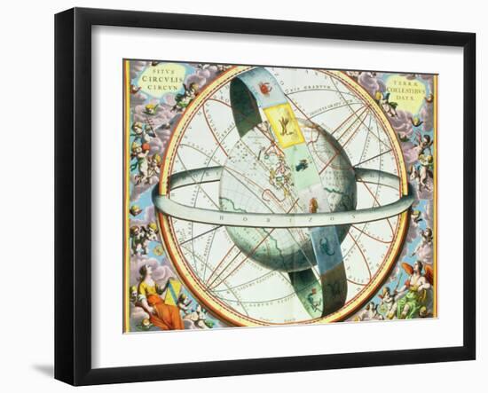 The Situation of the Earth in the Heavens-Andreas Cellarius-Framed Giclee Print