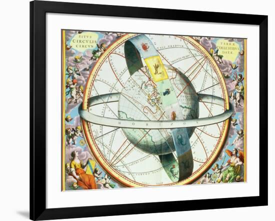 The Situation of the Earth in the Heavens-Andreas Cellarius-Framed Giclee Print