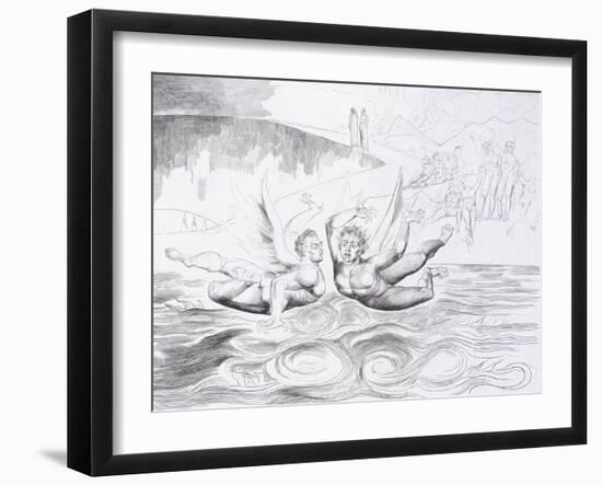 The Six-Footed Serpent Attacking Agnolo Brunelleschi, C.1824-1827-William Blake-Framed Giclee Print